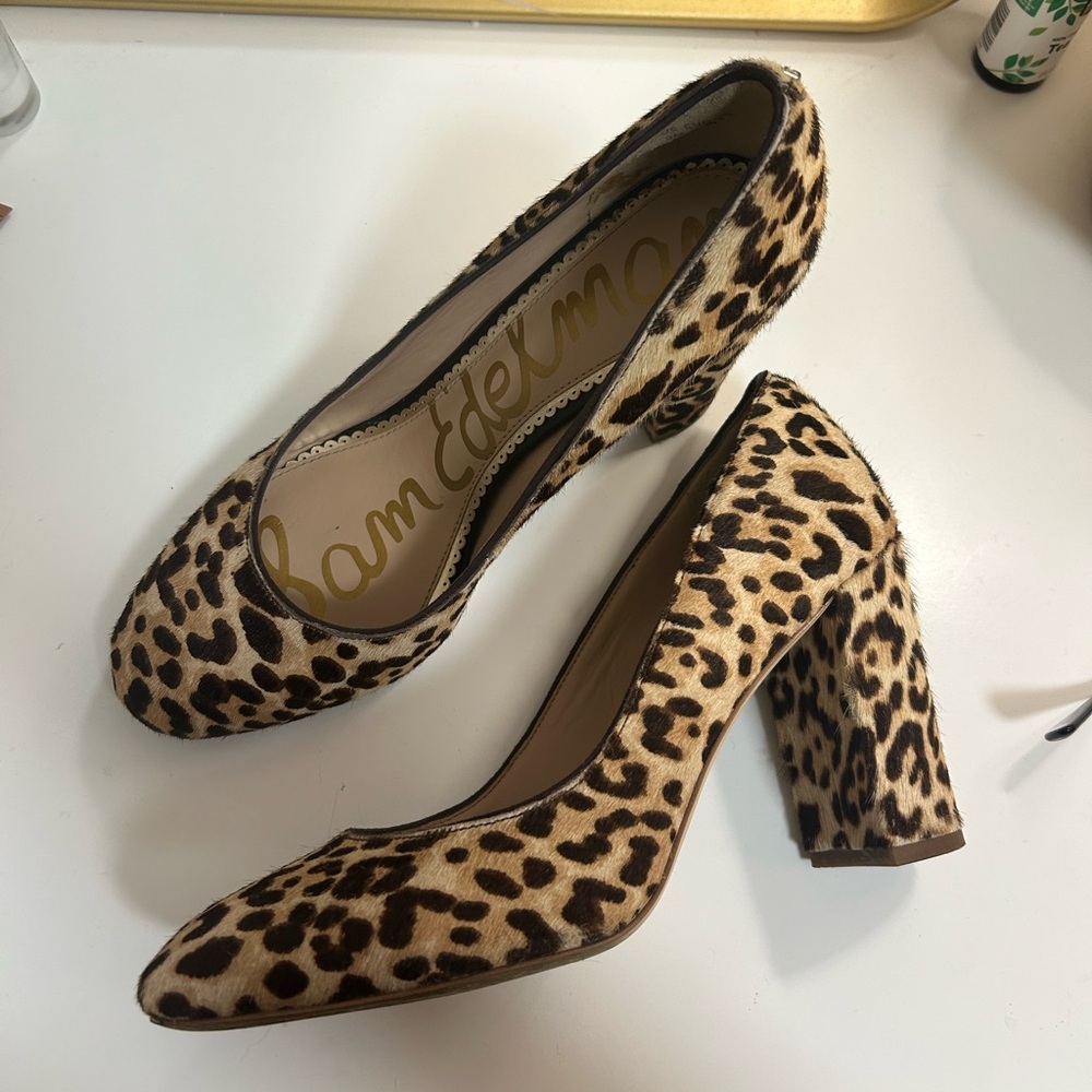 Sam Edelman Cheetah Fur Heels